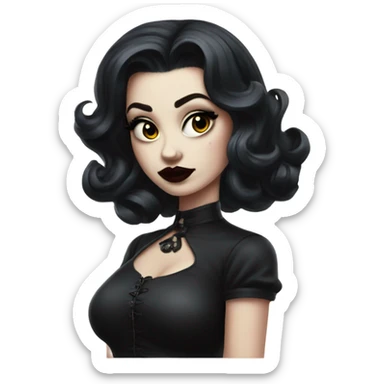 Pinup goth girl sticker