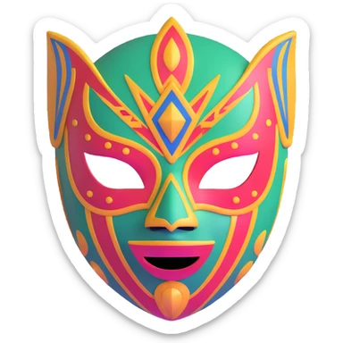 Louisiana themed luchador mask with jazz and Creole elements sticker