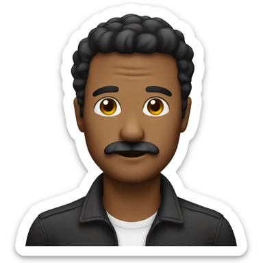 Man with small black mustacge sticker