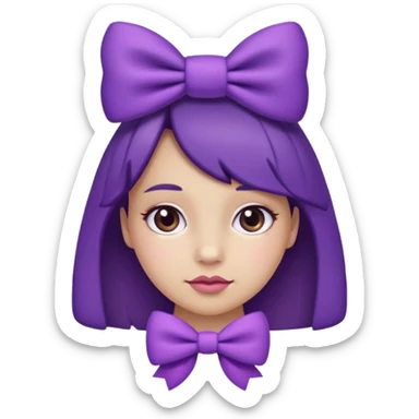 Moño morado coqueto sticker