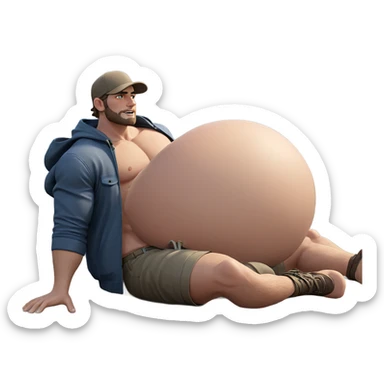 masculine figure by the water sticker