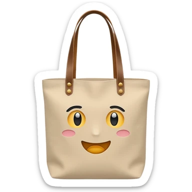 generate an ios genmoji of tote bag beige, plain beige. No drawing sticker