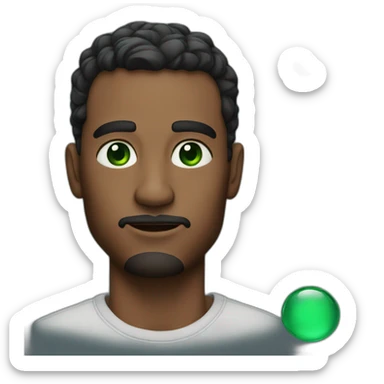 a man, an emerald in his eyes sticker