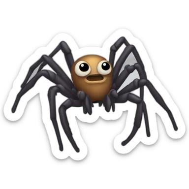 Spider with Bob Mortimers face sticker