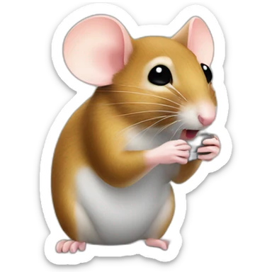 a loan takes a photo of a mouse sticker