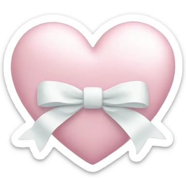 Pastel pink heart with white bow sticker
