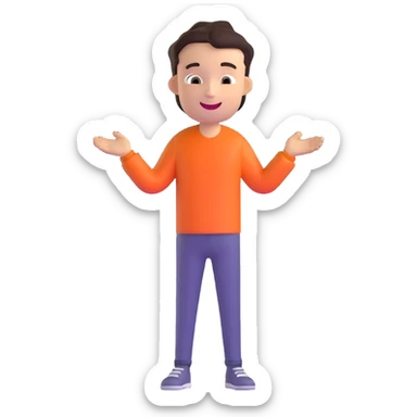 happy young man, cheerful expression sticker