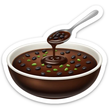 glass bowl with smooth black bean sauce, no spoon sticker