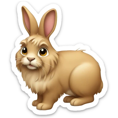 Lionhead tan bunny sticker