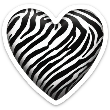 zebra print heart sticker