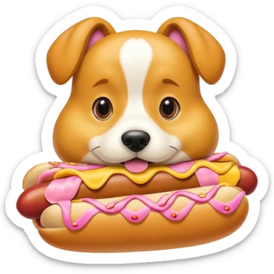 Perro comiendo pancho sticker