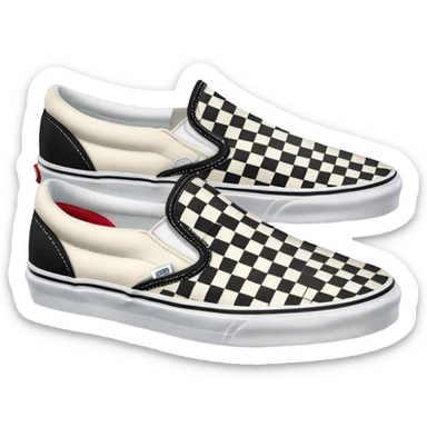 checker vans slip on shoes sticker