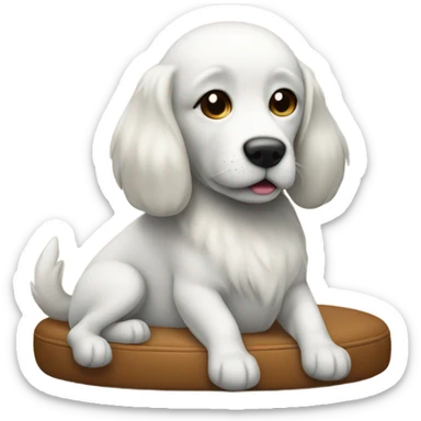 emoji d'un chien sur un pouf sticker