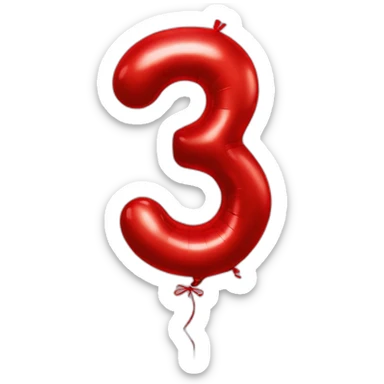 balloon-shaped-like-number-3-red sticker