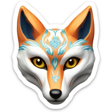 kitsune mask sticker
