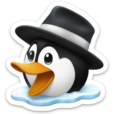 Pinguino con un cappello sticker