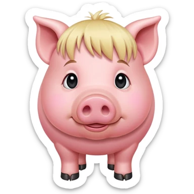 pig with blonde fringe sticker