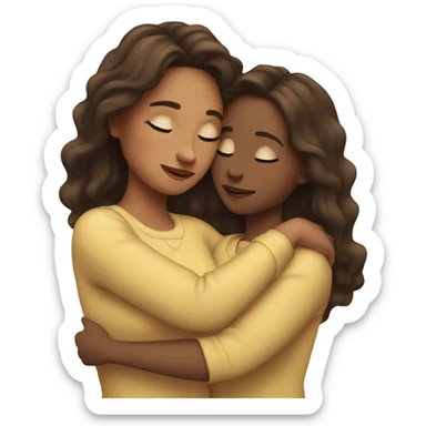 mum and daughter hugging sticker