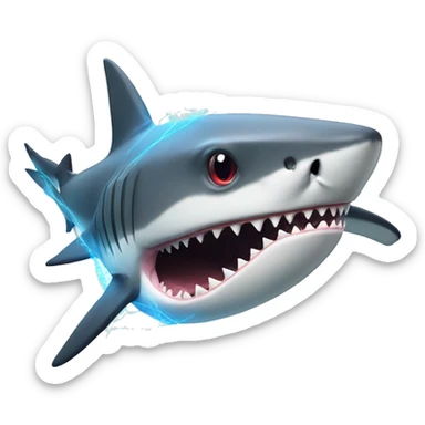 shark with laser beam attached to head  sticker
