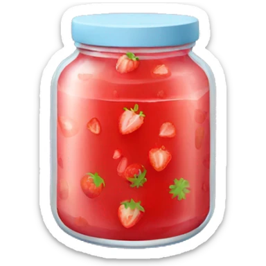 strawberry jelly jar sticker
