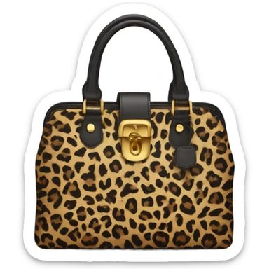 A leopard print luxury purse  sticker