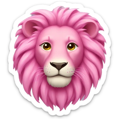 Pink lion sticker
