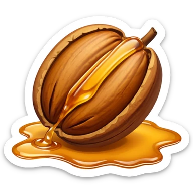 pecan nuts with honey dripping on them  sticker
