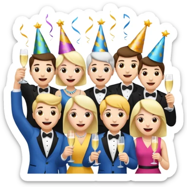 cheers and shouting happiness sticker