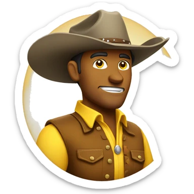 a cowboy yellow circle emoji feeling confident sticker