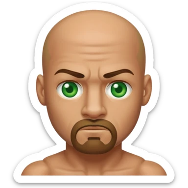 Green eyes caucasian boxer bald goatee sticker