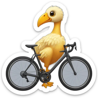 dodo bird on a road bike sticker