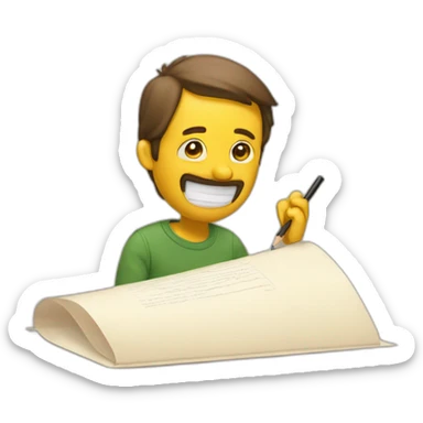 lápiz escribiendo a un papel sticker