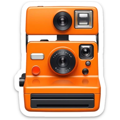 orange polaroid camera sticker
