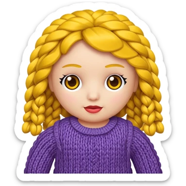 knitted doll sticker
