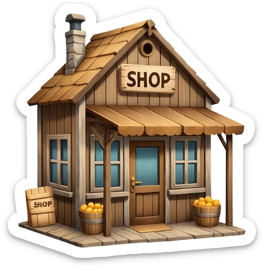 Magic Shop – Small wooden shop with “Shop” sign.
 sticker