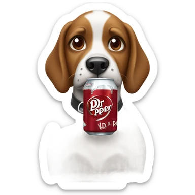 Dog drinking Dr Pepper  sticker