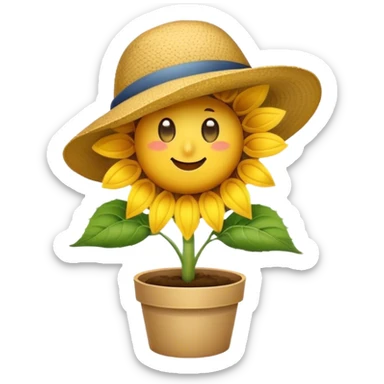 sunflower wearing a hat sticker