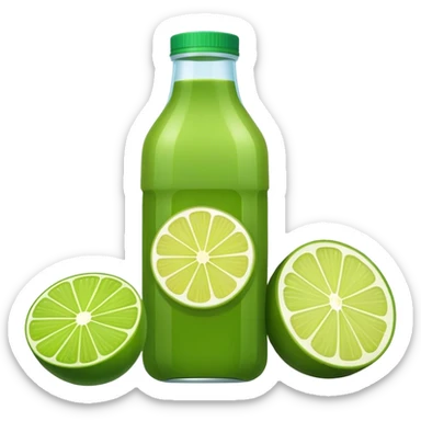 Green juice bottle with lime on it sticker