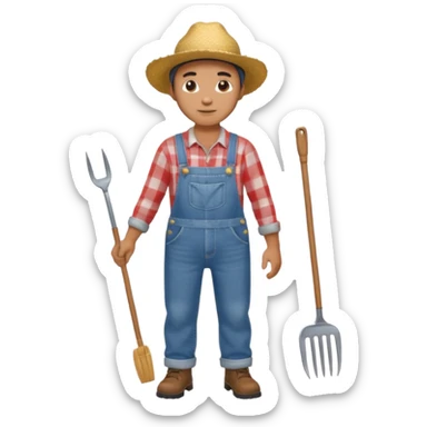 High resolution of  full body farmer sticker