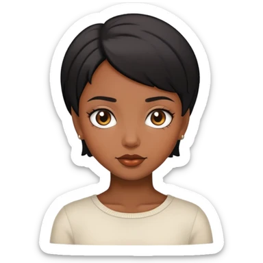 A beautiful black short-haired girl sticker