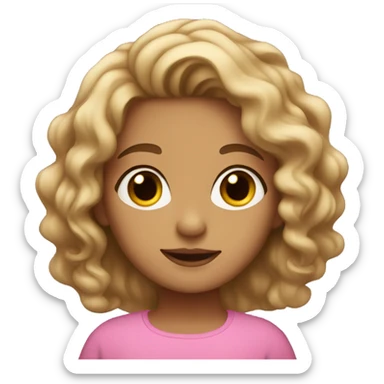 Girl with wavy hair and light tan skin sticker