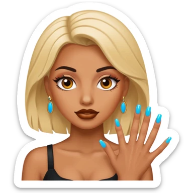 baddie with nails sticker