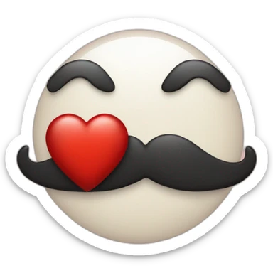 red heart with mustach sticker
