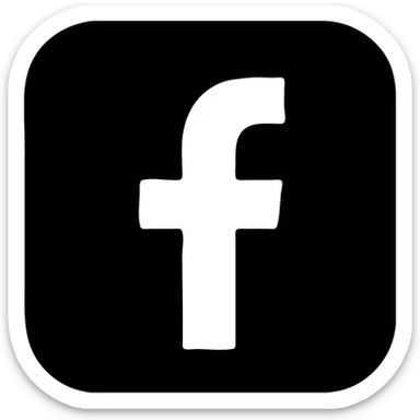 white Facebook glyph, clean, modern, no text, icon style, for dark backgrounds sticker