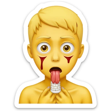 Choking itself just yellow face  sticker