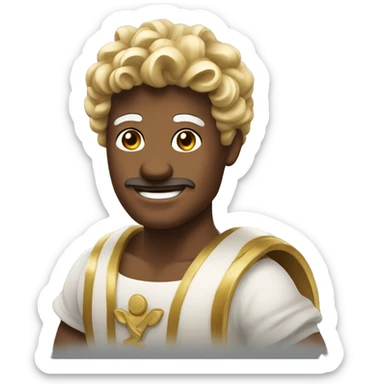 create a greek god emoji bring a bag of money sticker