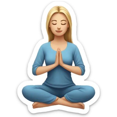 european woman meditating sticker