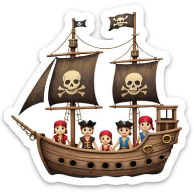 simple small Pirate Ship Ride sticker