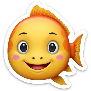 summer-themed emoji of a summer fish sticker
