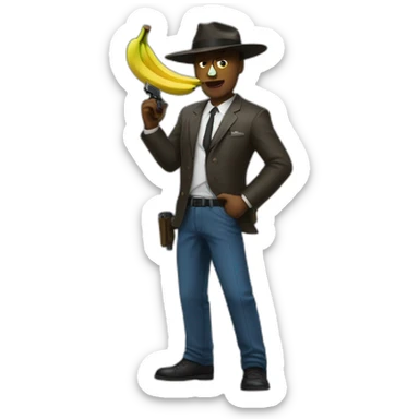 Un gangster qui a un pistolet banane sticker